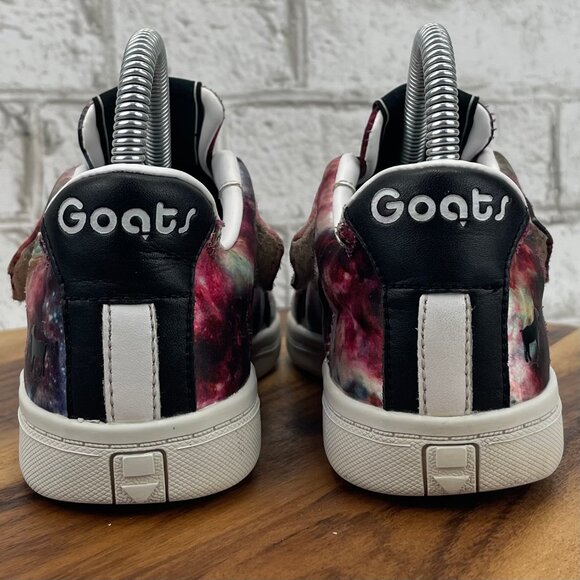Goats Youth Kids Sz. 3 Galaxy Nebula Space Print Hook & Loop Sneakers Shoes - Picture 4 of 15